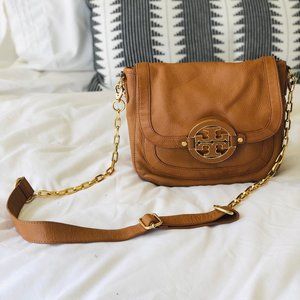 Tory Burch tan leather cross-body